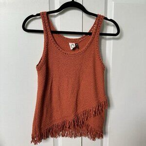 Anthropologie Akemi + Kin Fringe Tank Womens XS Knit Boho Minimalist